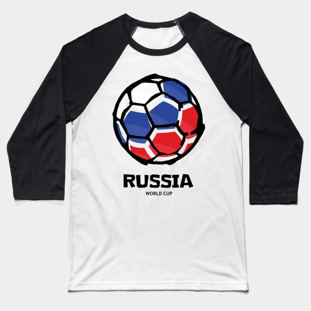 Russia Football Country Flag Baseball T-Shirt by KewaleeTee